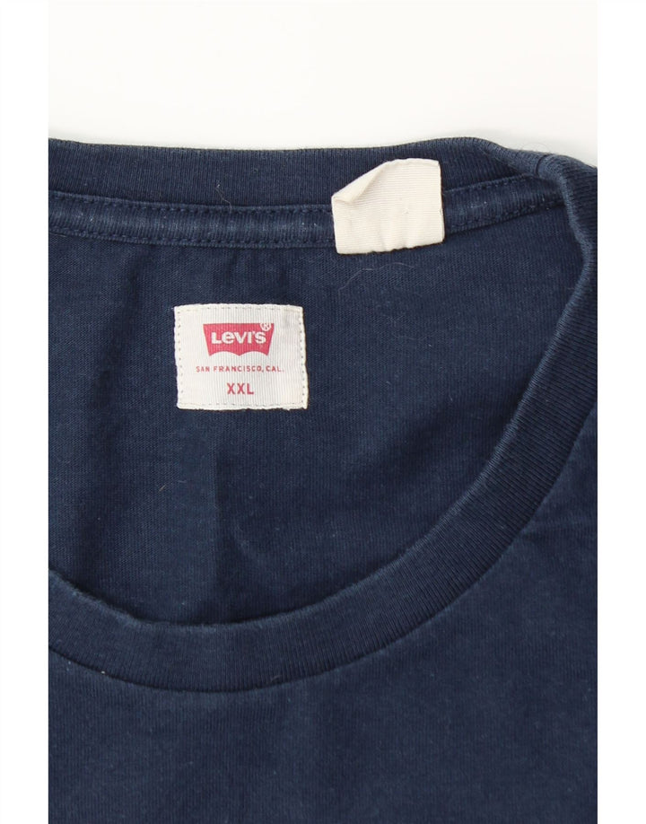 LEVI'S Herren T-Shirt Top 2XL Marineblau Baumwolle