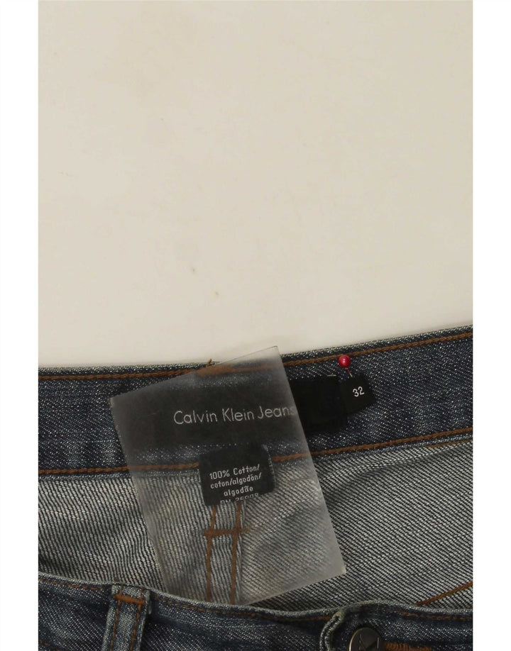 Calvin Klein Herren Straight Jeans W32 L30 Blaue Baumwolle