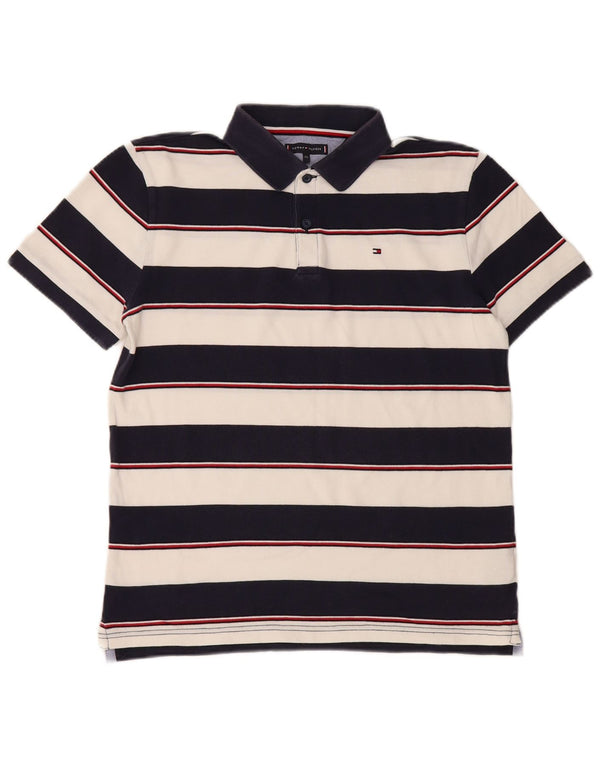 TOMMY HILFIGER Poloshirt für Jungen, 15–16 Jahre, marineblau, gestreift, Baumwolle