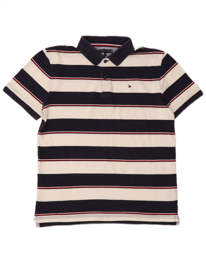 TOMMY HILFIGER Poloshirt für Jungen, 15–16 Jahre, marineblau, gestreift, Baumwolle
