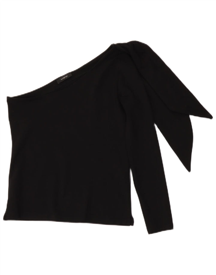 Marks & Spencer Damen One-Shoulder-Top UK 10 Small Schwarze Viskose