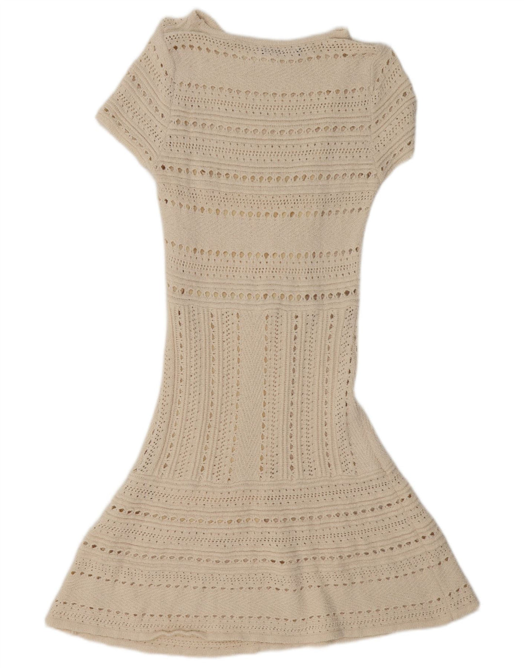 Durchsichtiges, kurzärmliges Pulloverkleid für Damen von Zara, Größe M, gebrochenes Weiß