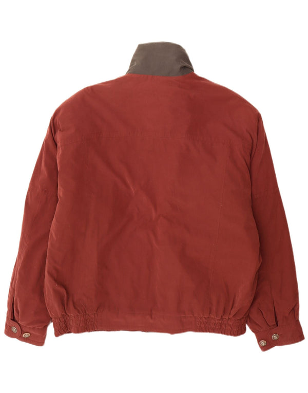 Vintage Herren Bomberjacke UK 46 3XL Burgund Colourblock Polyester