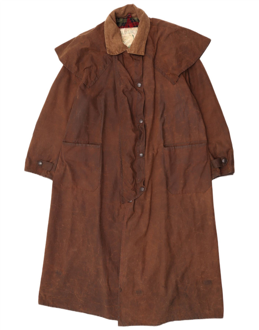 W.K. BACKHOUSE Damen Übergroßer gewachster Capelet-Mantel UK 14 Mittelbraun