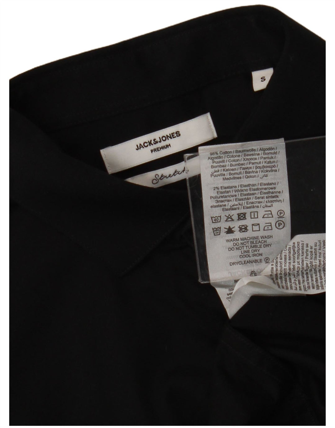 Jack & Jones Herrenhemd Small Schwarz Baumwolle