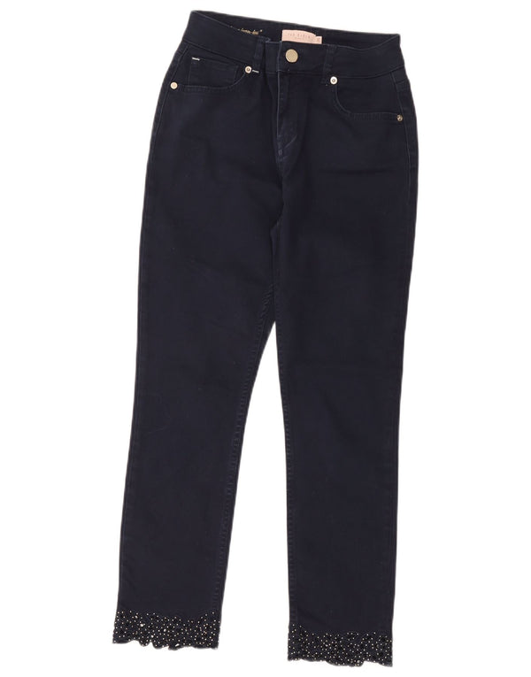 Ted Baker Damen-Cropped-Jeans W26 L24 Marineblaue geblümte Baumwolle