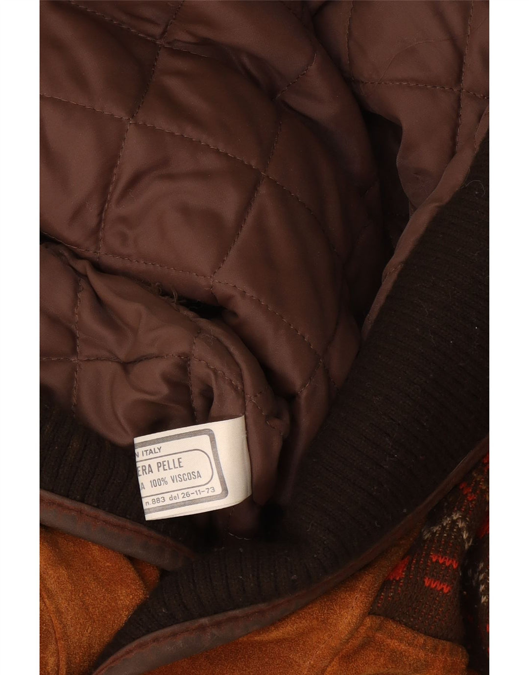 Vintage Herren Wildleder Bomberjacke UK 40 Große beige geometrische Viskose