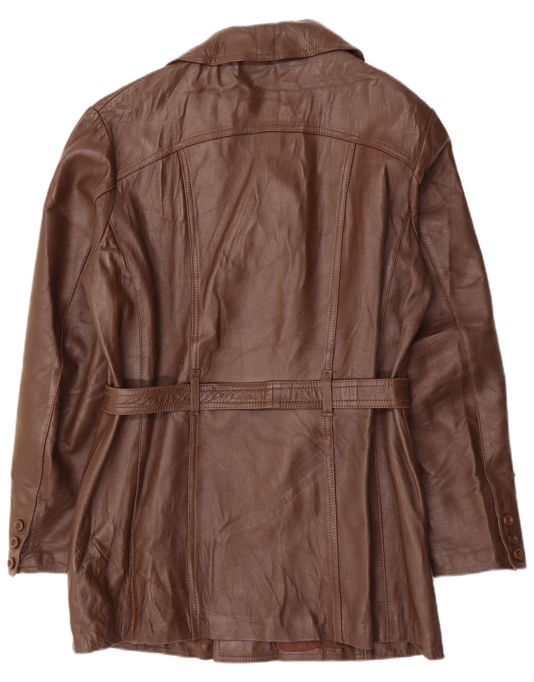 Vintage Herren Zweireihige Lederjacke IT 52 XL Braunes Leder