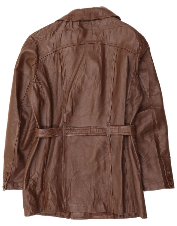 Vintage Herren Zweireihige Lederjacke IT 52 XL Braunes Leder