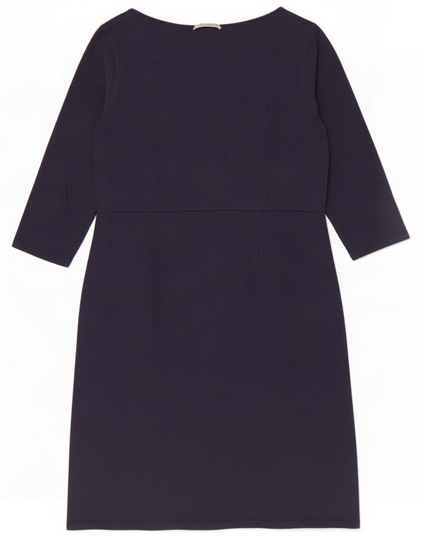 Boden Damen-Etuikleid mit 3/4-Ärmeln, UK-Gr. 12, mittelmarineblaue Baumwolle