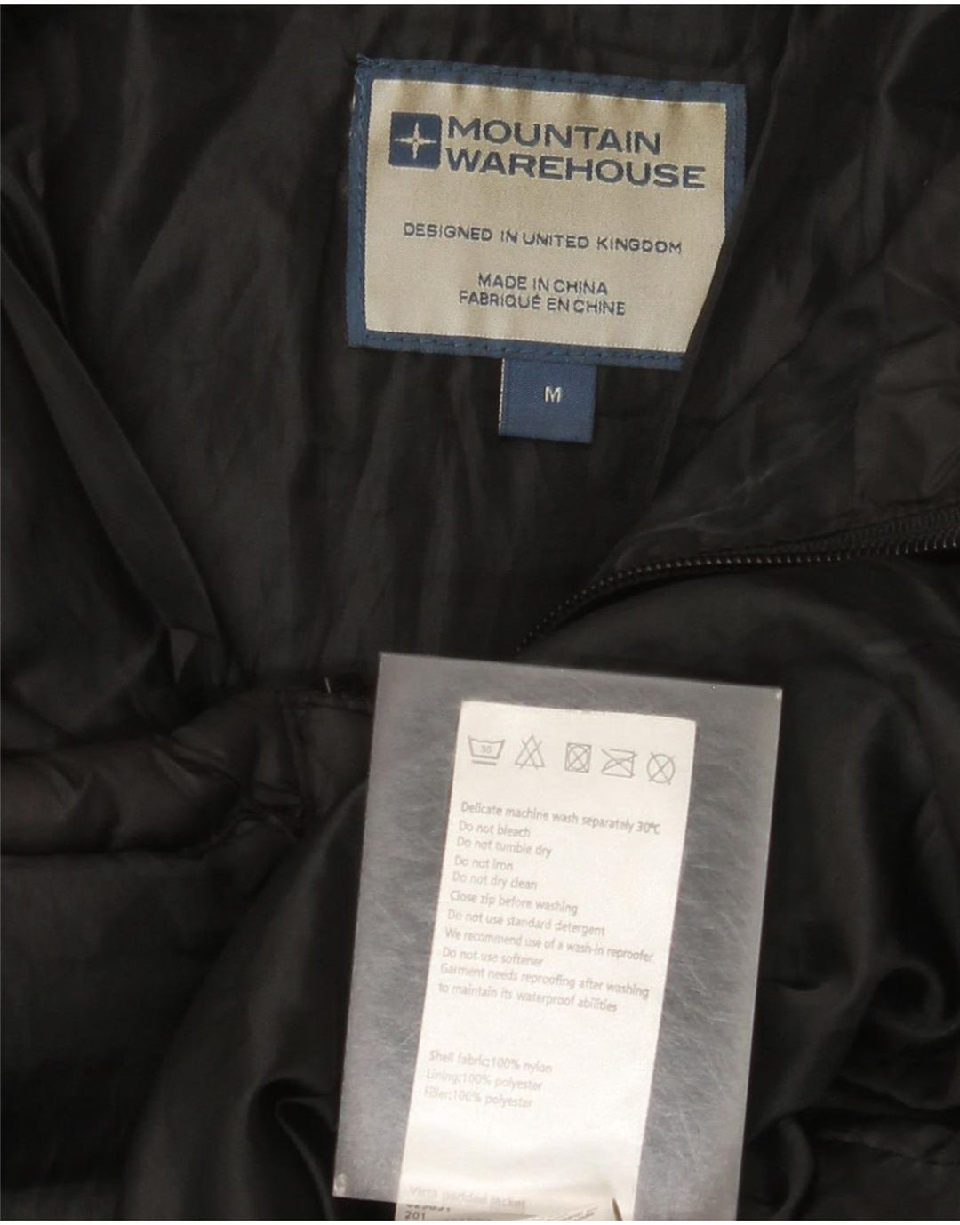 Mountain Warehouse Wattierte Herrenjacke, UK 38, Mittelschwarzes Nylon