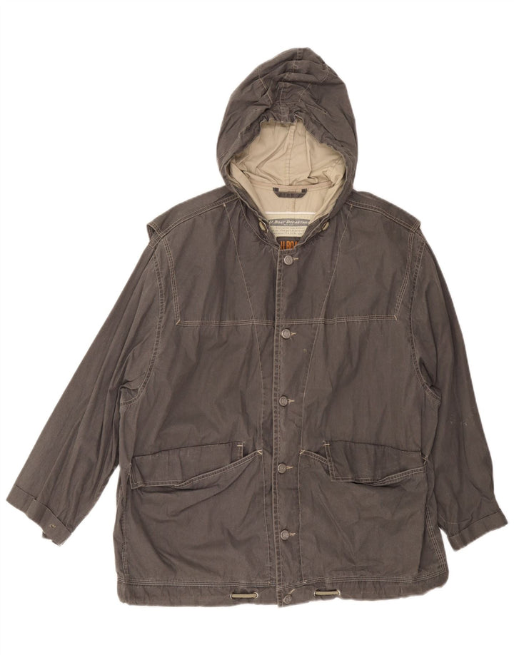 Vintage Herren Kapuzen-Windbreakerjacke UK 38 Mittelgrau