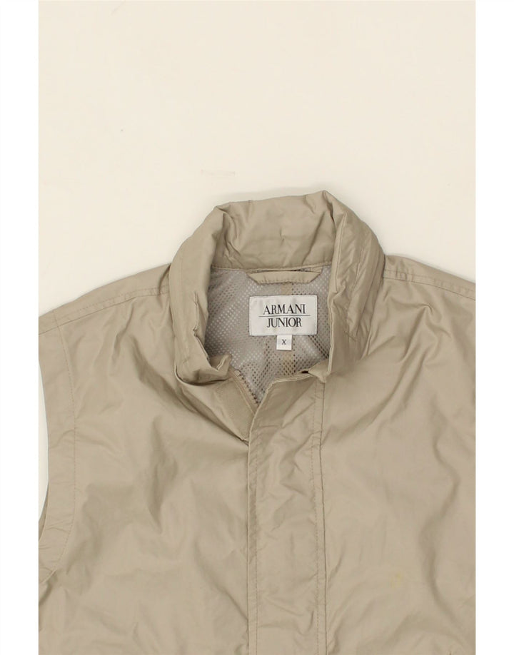 ARMANI JUNIOR Boys Gilet 12-13 Years XL Beige Polyamide Vintage Armani Junior and Second-Hand Armani Junior from Messina Hembry 