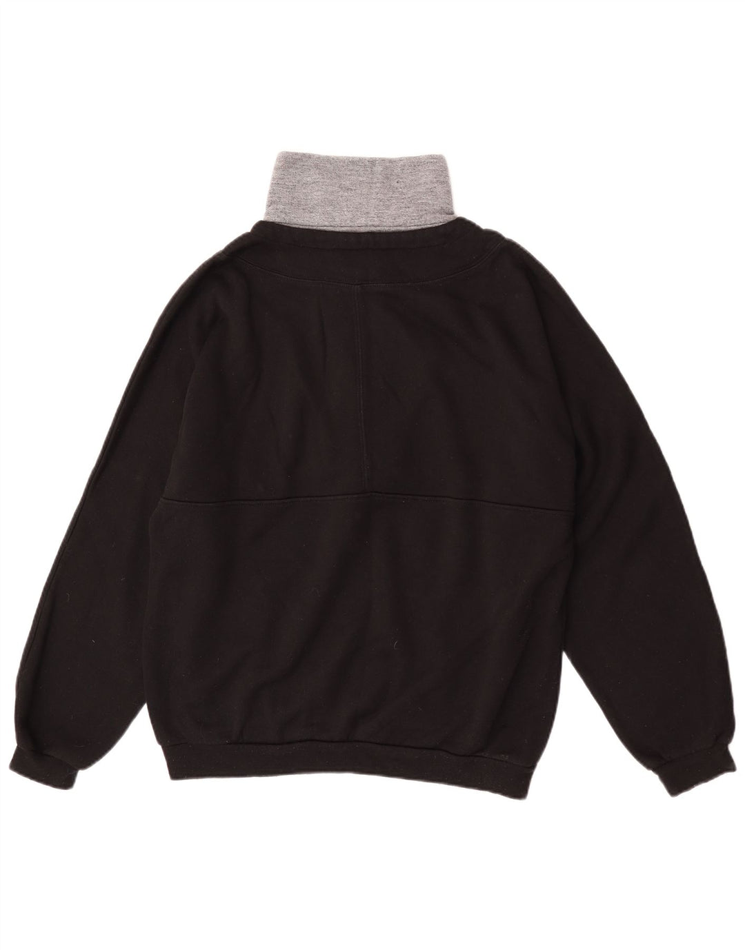 Lotto Herren-Sweatshirt mit grafischem Knopfkragen, groß, Schwarz, Farbblock