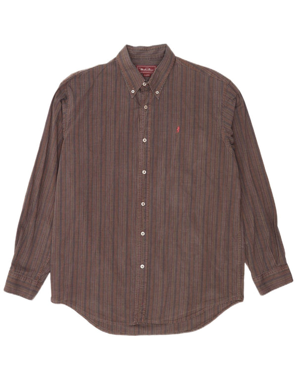 Marlboro Classics Herrenhemd XL, braun gestreift, Baumwolle
