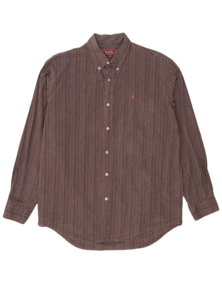 Marlboro Classics Herrenhemd XL, braun gestreift, Baumwolle