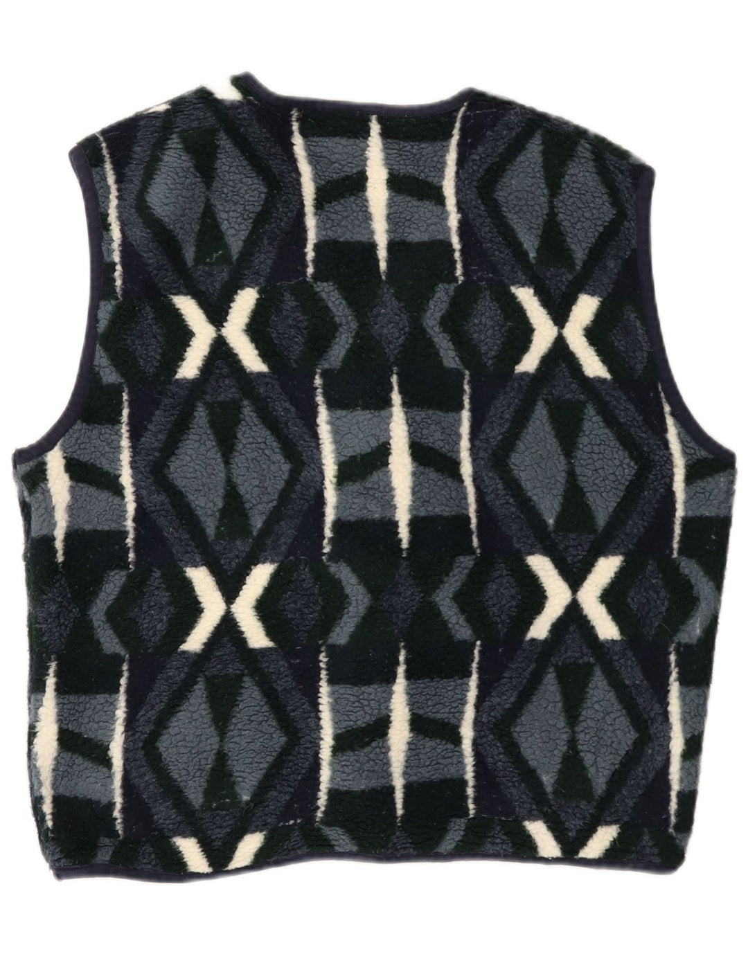 Campagnolo Herren-Fleeceweste UK 38 Mittelmarineblaues geometrisches Polyester