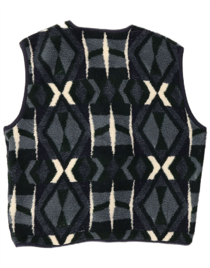 Campagnolo Herren-Fleeceweste UK 38 Mittelmarineblaues geometrisches Polyester