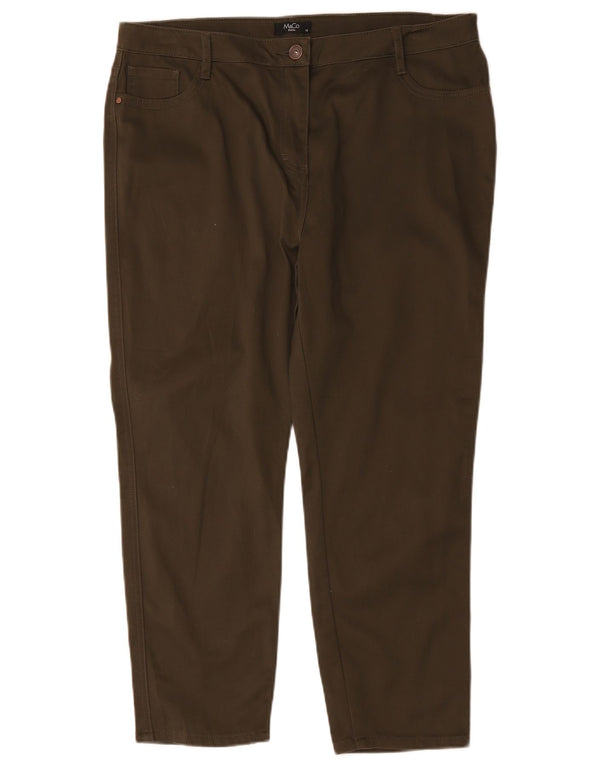 M&Co Damen-Hose, kurz geschnitten, UK 18, XL, W36, L25, Khaki, Baumwolle