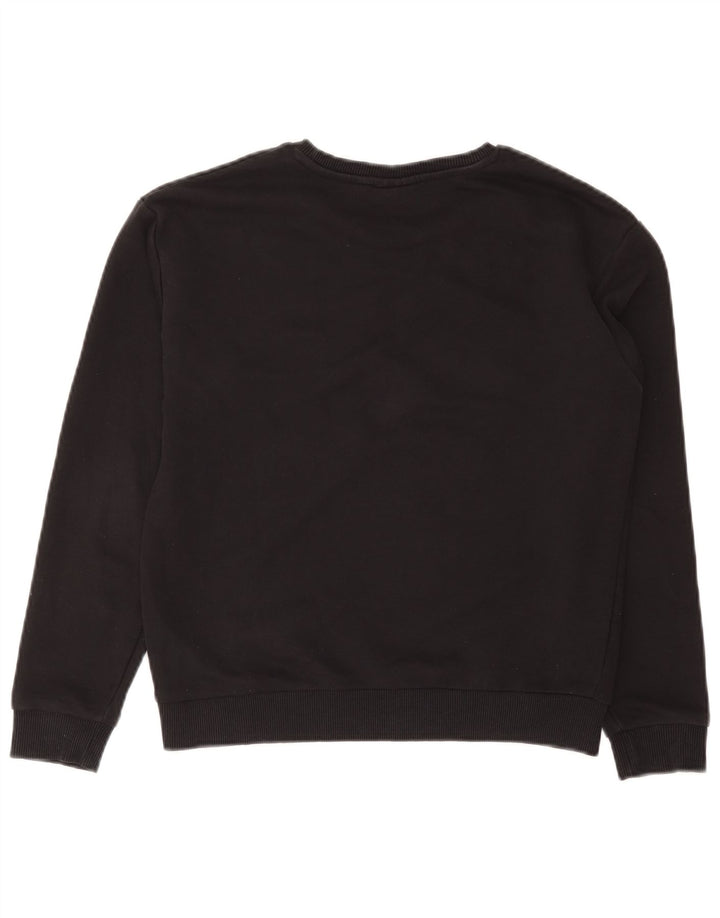 Fila Damen Sweatshirt Pullover UK 10 Small Schwarz Baumwolle