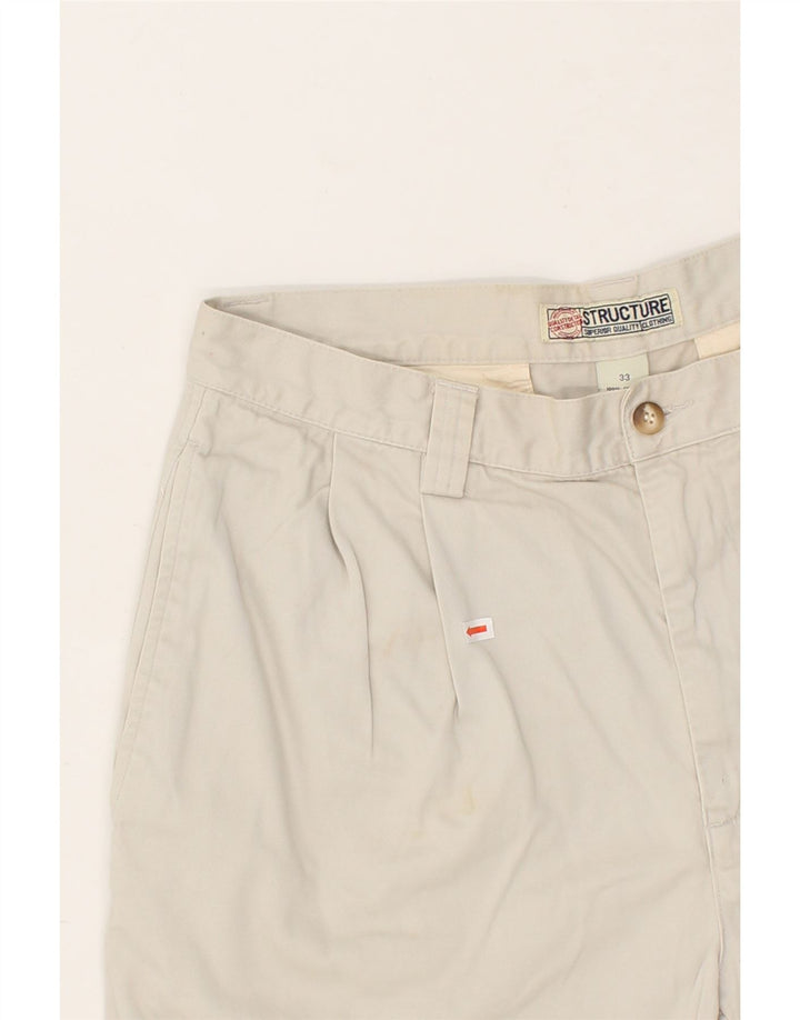 VINTAGE Mens Casual Shorts W33 Medium Beige Cotton Vintage Vintage and Second-Hand Vintage from Messina Hembry 