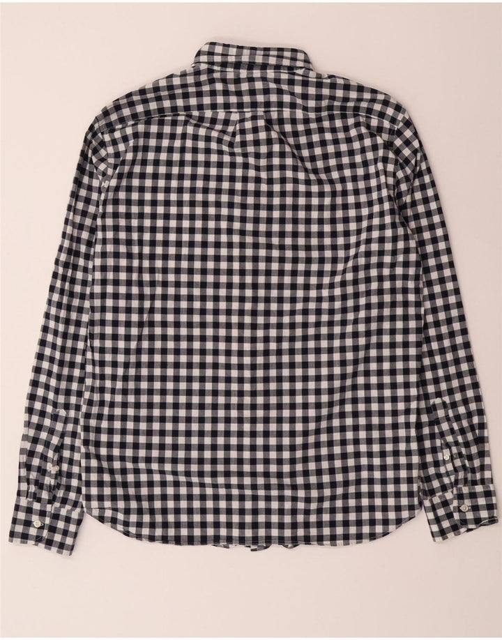 J. Crew Slim-Hemd für Herren, groß, marineblau, Gingham-Baumwolle