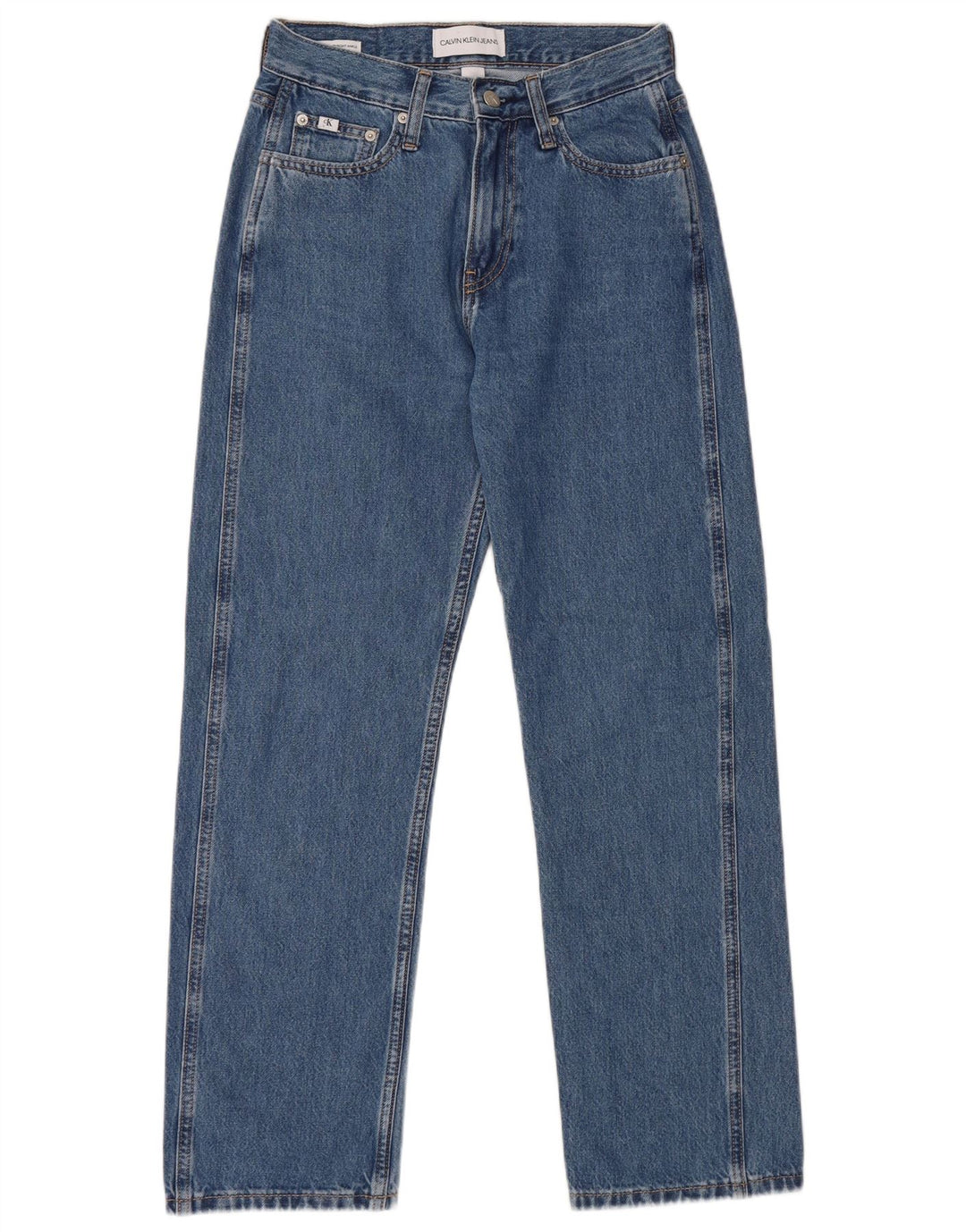 Calvin Klein Damen Straight Jeans W26 L28 Blaue Baumwolle