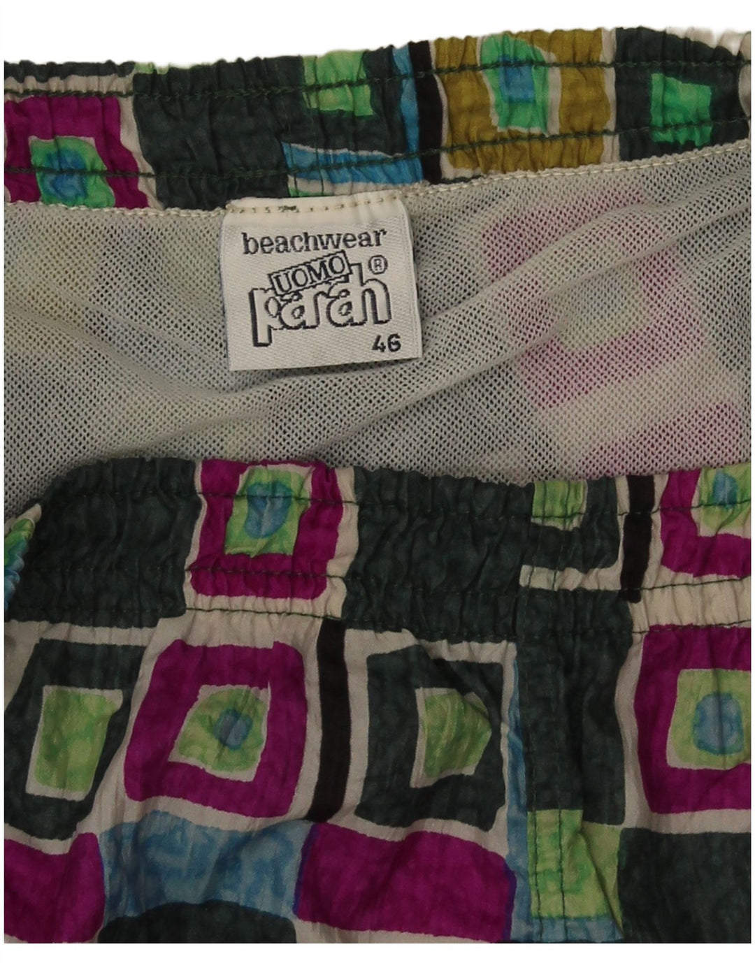 Parah Herren Badeshorts IT 46 Small Grün Geometrisch Polyamid