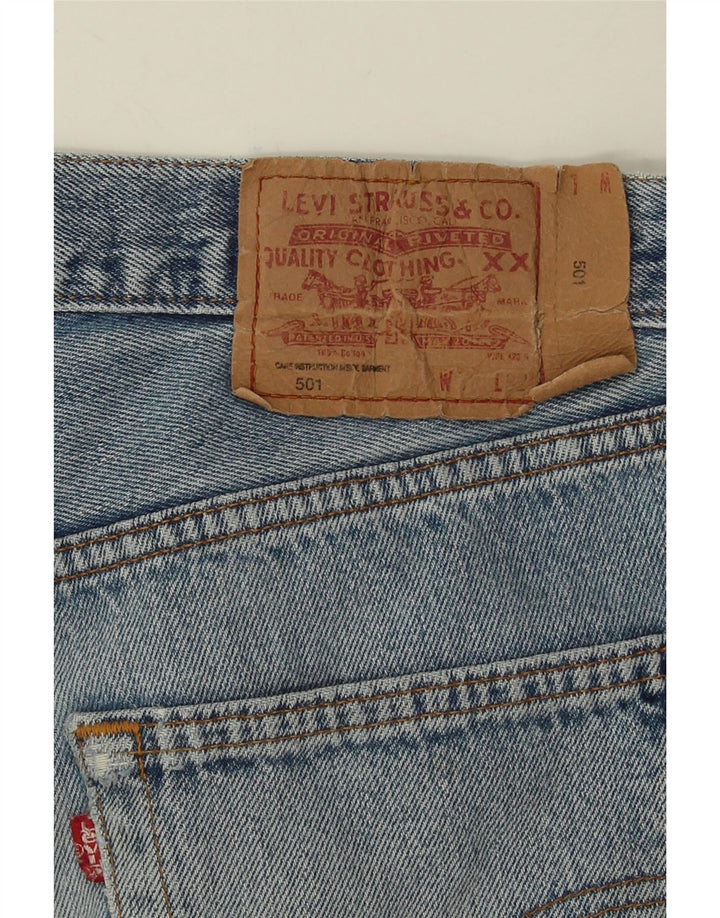 Levi's Herren 501 Distressed Straight Jeans W32 L27 Blaue Baumwolle
