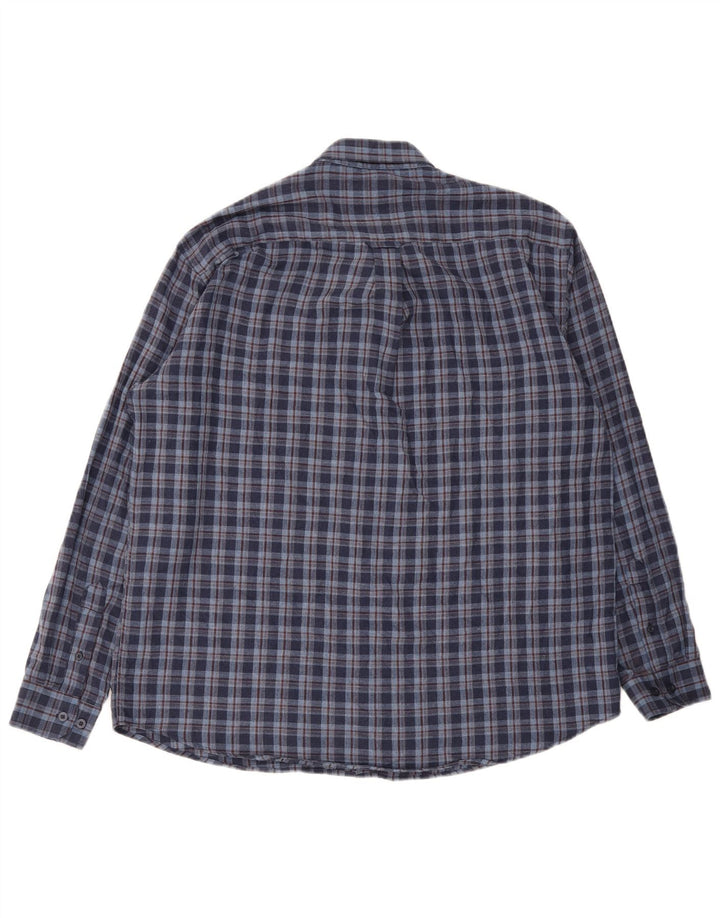 James Pringle Herren Flanellhemd XL Marineblau kariert Polyester