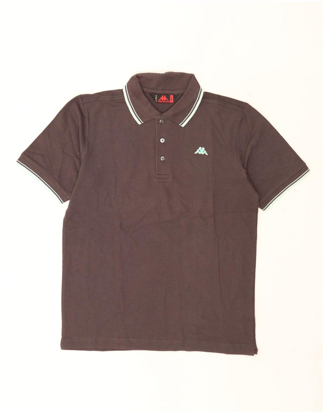 Kappa Herren-Poloshirt, kleine braune Baumwolle
