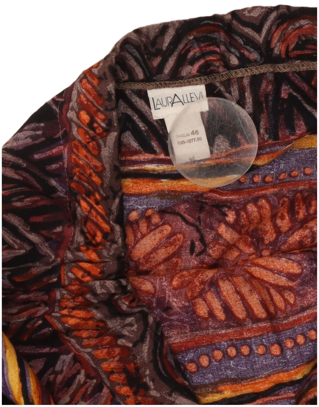 VINTAGE Damen-Rock mit abstraktem Muster, ausgestellt, Größe 46, Größe L W36, mehrfarbig