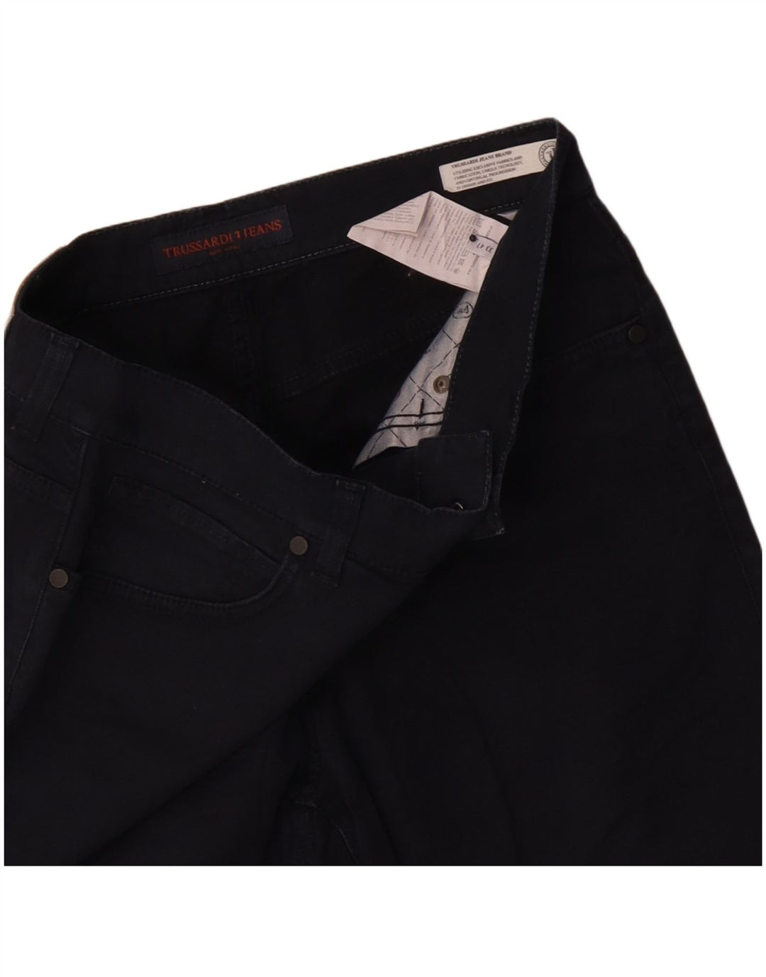 Trussardi Herren-Freizeithose, gerade, W33, L27, Marineblau, Polyester