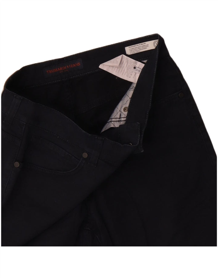 Trussardi Herren-Freizeithose, gerade, W33, L27, Marineblau, Polyester