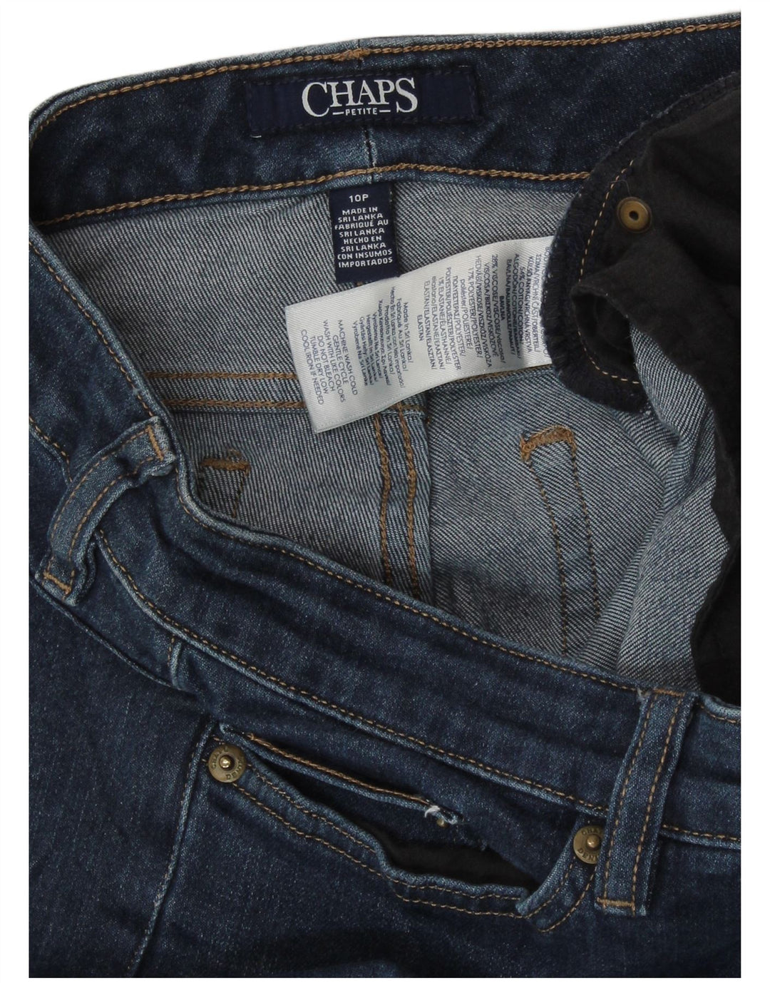 Chaps Damen Petite Slim Jeans US 10 Large W32 L27 Blaue Baumwolle