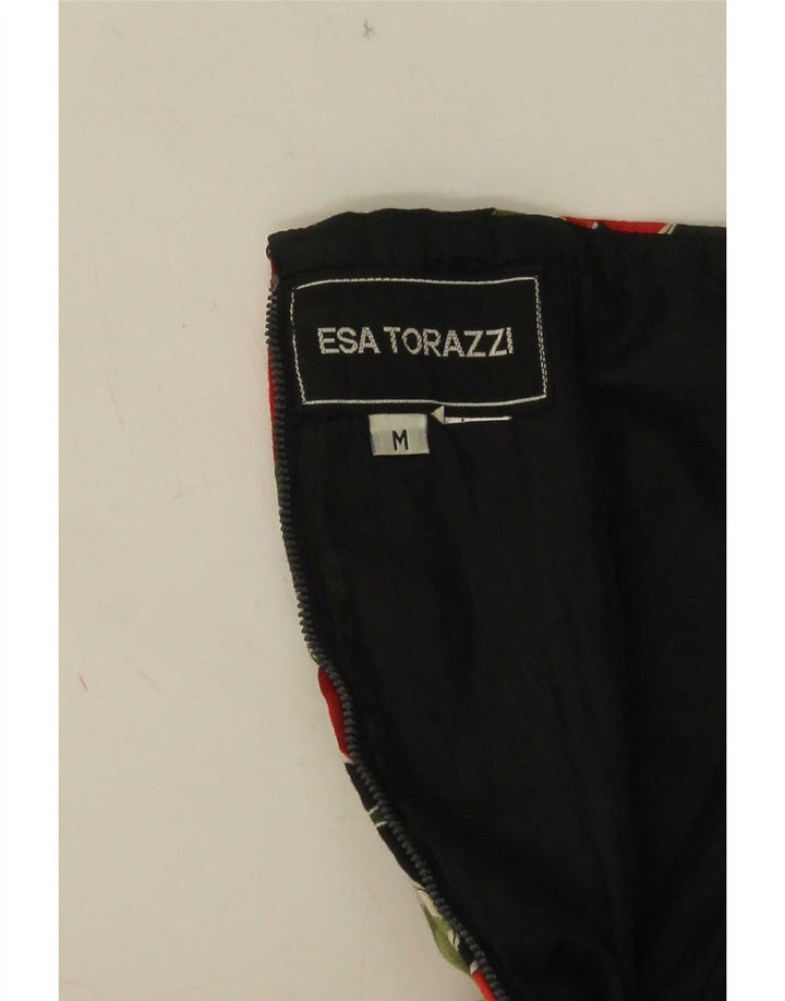 Vintage Damen Trägerloses Kleid UK 12 Medium Mehrfarbig geblümt