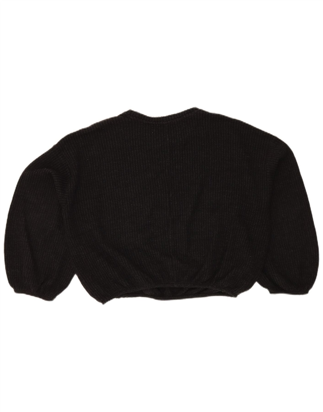 Zara Damen-Pullover, bauchfrei, übergroß, U-Boot-Ausschnitt, Gr. 14, Mittelgrau