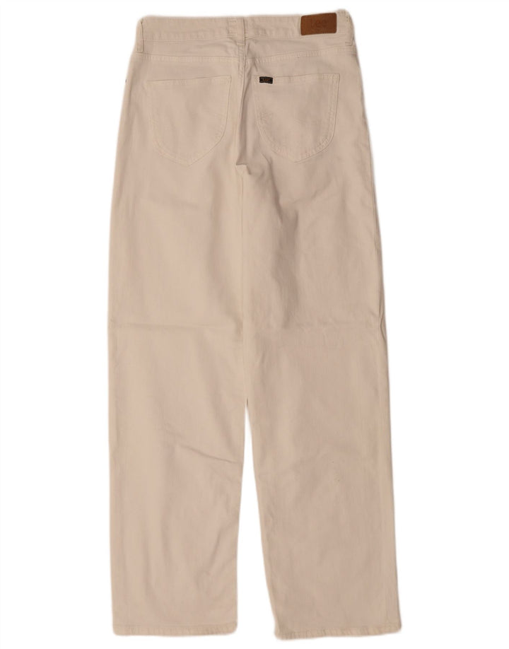 Lee Damen Straight Jeans W28 L28 Weiße Baumwolle