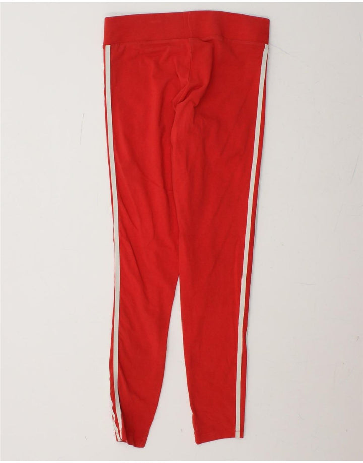 ADIDAS Womens Leggings UK 12 Medium Red Cotton Vintage Adidas and Second-Hand Adidas from Messina Hembry 