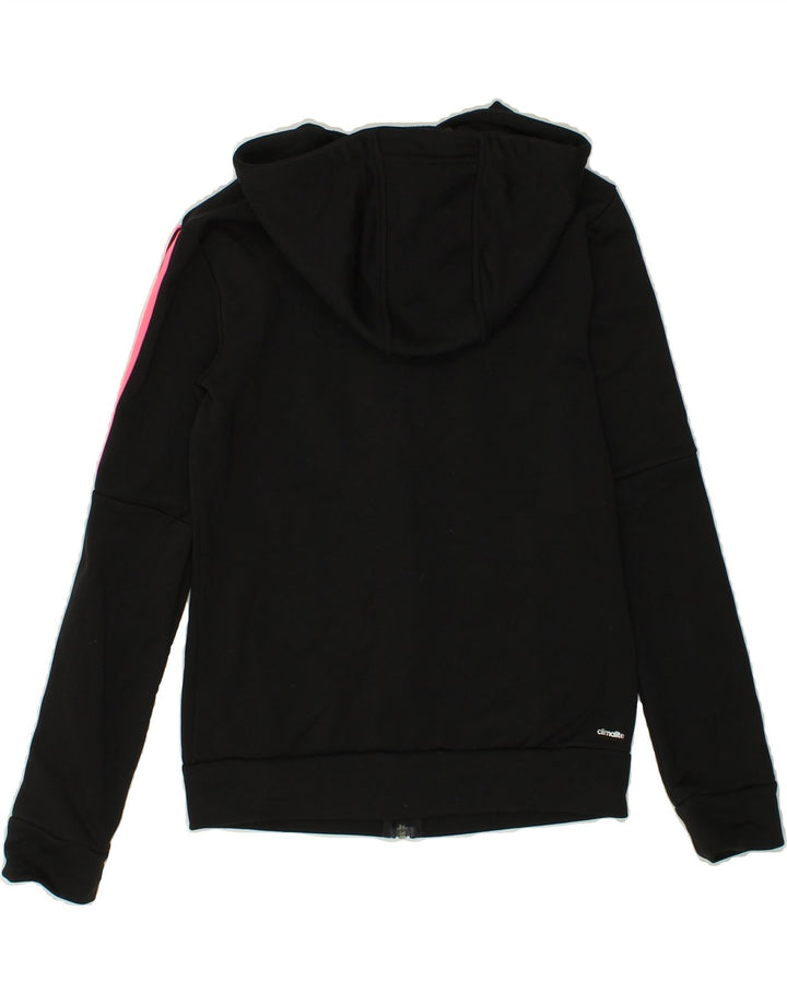 ADIDAS Womens Zip Hoodie Sweater UK 8 Small Black Polyester Vintage Adidas and Second-Hand Adidas from Messina Hembry 