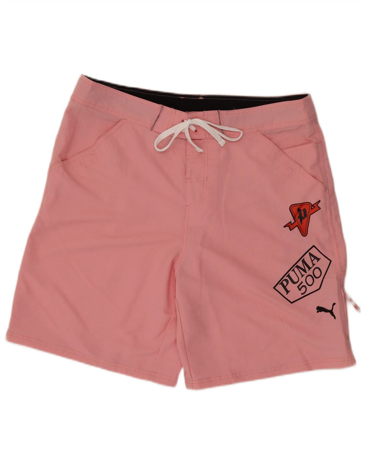 Puma Herren Badeshorts mit Grafik, Größe L, Rosa