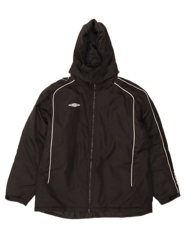 UMBRO Damen Übergroße, gepolsterte Kapuzenjacke UK 16 Large Schwarz Polyester