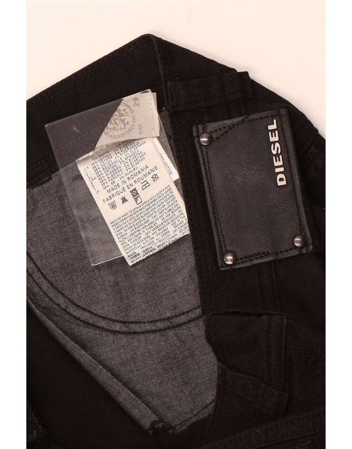 Diesel Damen Straight Jeans W29 L32 Schwarze Baumwolle