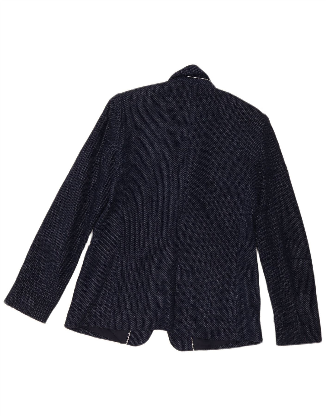 Massimo Dutti Damen-Blazerjacke mit 1 Knopf, EU 40, mittelmarineblaue Baumwolle