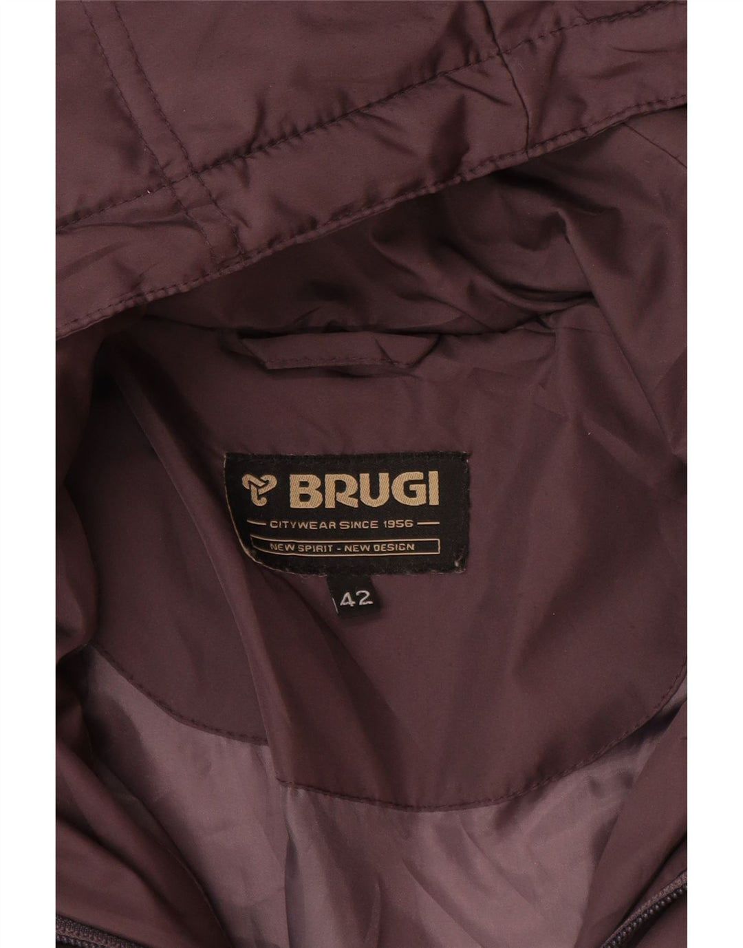BRUGI Wattierte Damenjacke mit Kapuze, IT 42, Mittelviolett, Polyester