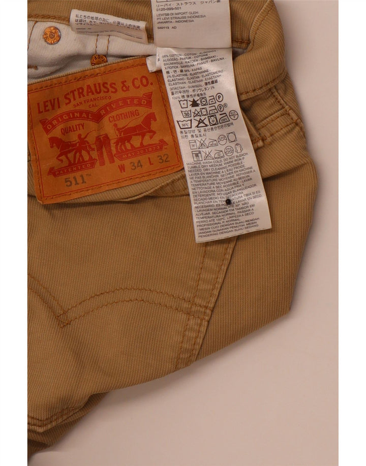 LEVI'S Herren 511 Slim Freizeithose W34 L32 Beige Baumwolle