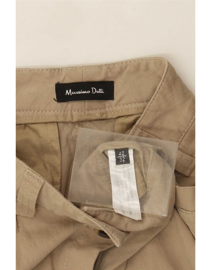 Massimo Dutti Damen Bootcut Freizeithose EU 42 Large W32 L32 Beige