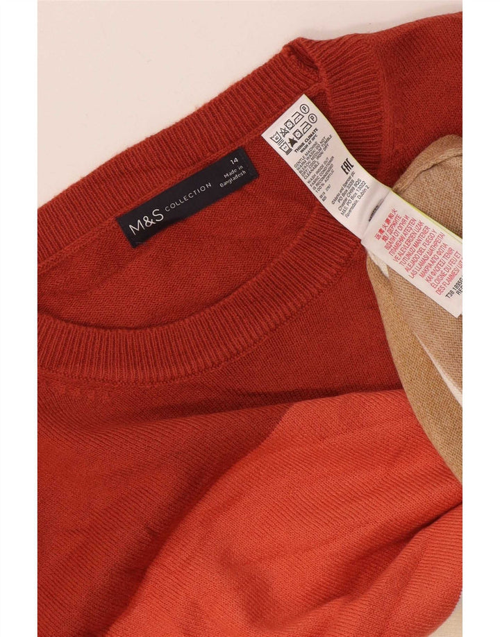 Marks & Spencer Damen-Pullover mit Rundhalsausschnitt, Gr. 14, Größe L, mehrfarbig