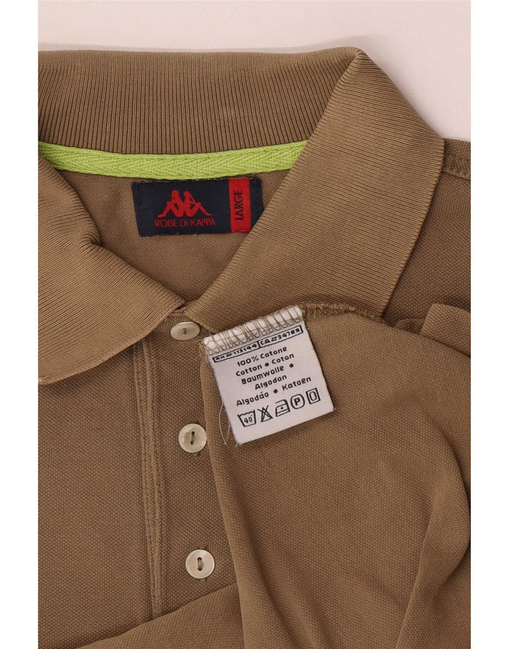 Kappa Herren-Poloshirt, groß, Khaki, Baumwolle