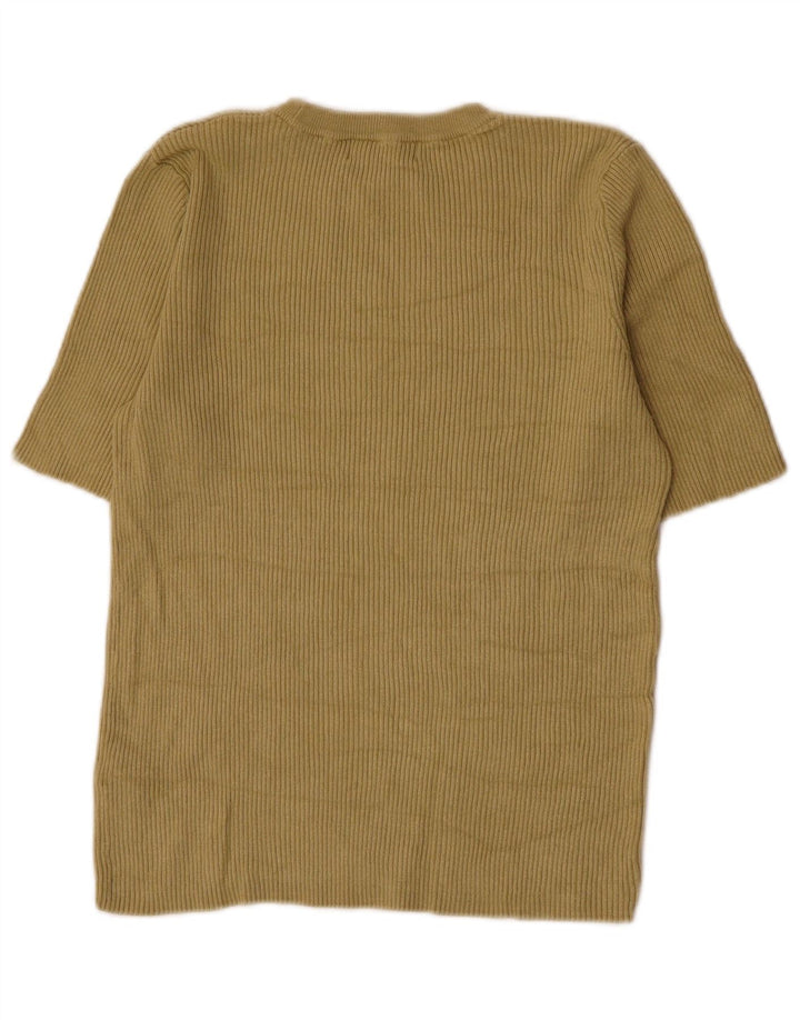 Marks & Spencer Damen T-Shirt Top UK 12 Mittelbeige Viskose